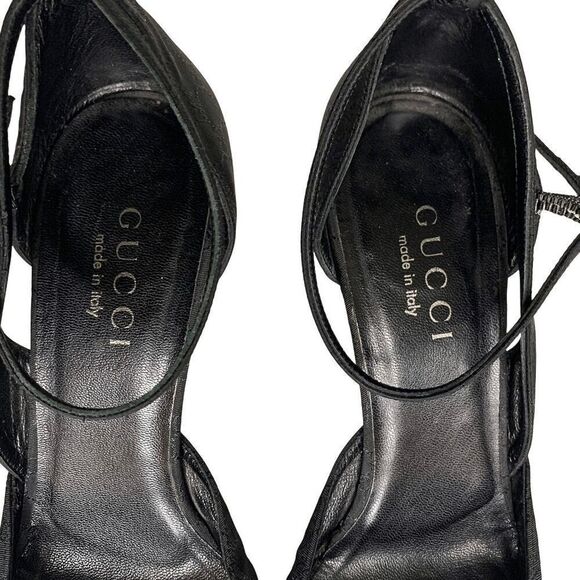 Gucci Microguccissima Black Nylon Heels D'Orsay Interlocking GG Logo Pumps US 7 - Picture 3 of 10